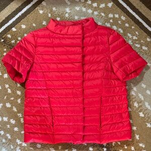 J McLaughlin Red Short Sleeve Puffer Jacket